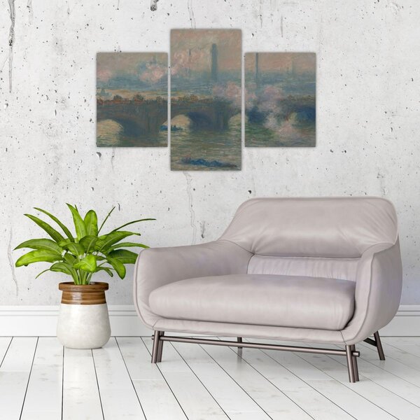 Obraz - Claude Monet, Waterloo Bridge, Gray Day, reprodukcia (90x60 cm)
