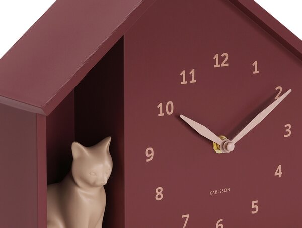 NÁSTENNÉ HODINY bordová 24.9/27 cm Karlsson - Hodiny, Online Only