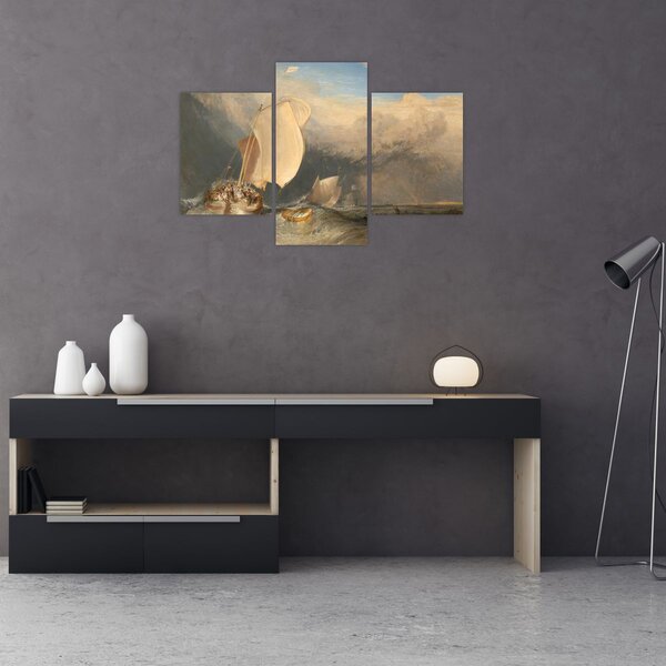 Obraz - William Turner, Fishing Boats with Hucksters Bargaining for Fish, reprodukcia (90x60 cm)