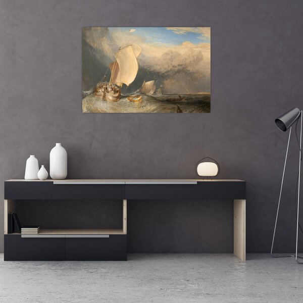 Obraz - William Turner, Fishing Boats with Hucksters Bargaining for Fish, reprodukcia (90x60 cm)