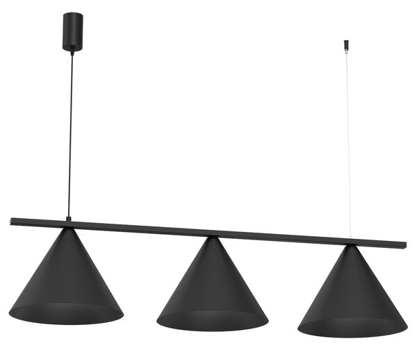 Závesné svietidlo Capital, 3x čierne kovové tienidlo, (fi 30cm), b