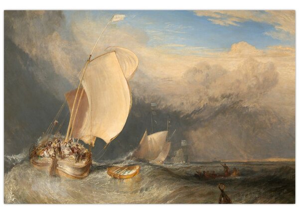Obraz - William Turner, Fishing Boats with Hucksters Bargaining for Fish, reprodukcia (90x60 cm)
