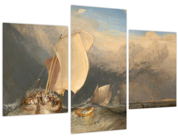 Obraz - William Turner, Fishing Boats with Hucksters Bargaining for Fish, reprodukcia (90x60 cm)
