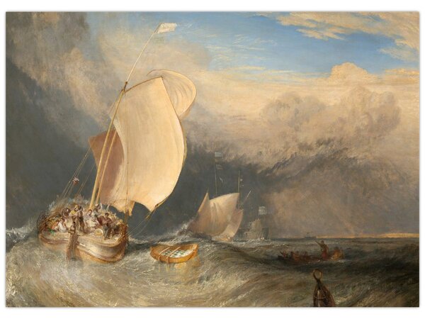Obraz - William Turner, Fishing Boats with Hucksters Bargaining for Fish, reprodukcia (70x50 cm)