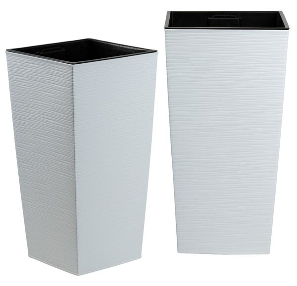 PLASTOVÝ KVETINÁČ PORTO RIFLO 57X29,5X29,5 CM BIELA