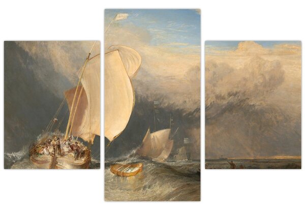 Obraz - William Turner, Fishing Boats with Hucksters Bargaining for Fish, reprodukcia (90x60 cm)