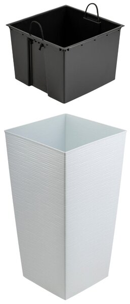 PLASTOVÝ KVETINÁČ PORTO RIFLO 75X39,5X39,5 CM BIELA