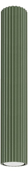 Stropné svietidlo Karbon, 1x olivovo zelené kovové tienidlo, (40 cm)
