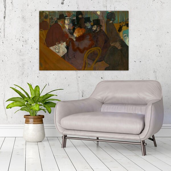 Obraz - Henri de Toulouse-Lautrec, At the Moulin Rouge, reprodukcia (90x60 cm)