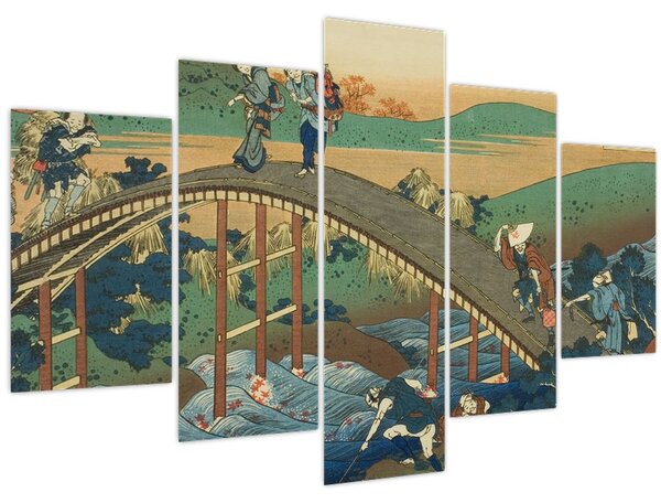 Obraz - Katsushika Hokusai, Ariwara no Narihirafrom the series One Hundred, Poems Explained by the Nurse (Hyakunin isshu uba ga etoki), reprodukcia (150x105 cm)