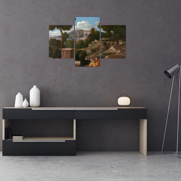 Obraz - Nicolas Poussin, Landscape with Saint John on Patmos, reprodukcia (90x60 cm)