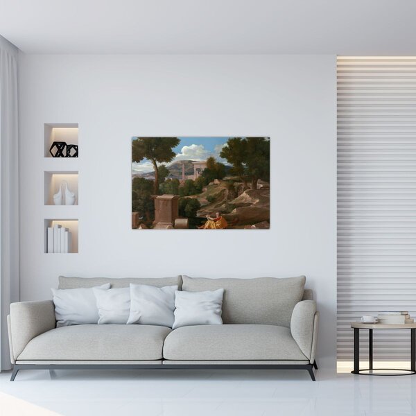 Obraz - Nicolas Poussin, Landscape with Saint John on Patmos, reprodukcia (90x60 cm)