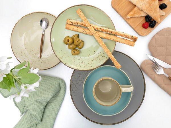 KOMBINOVANÝ SERVIS, 16-dielne, kamenina Creatable - Online Only bytové doplnky, Online Only
