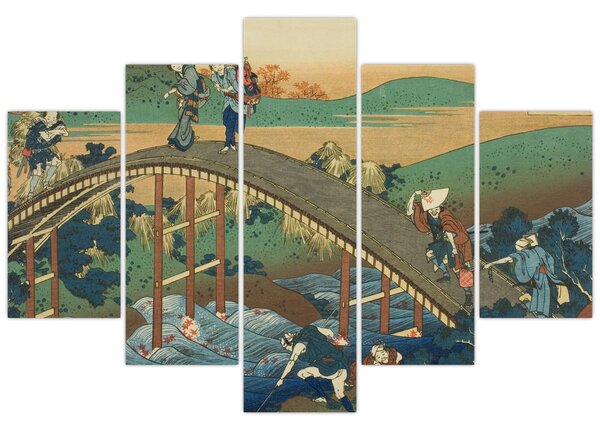 Obraz - Katsushika Hokusai, Ariwara no Narihirafrom the series One Hundred, Poems Explained by the Nurse (Hyakunin isshu uba ga etoki), reprodukcia (150x105 cm)