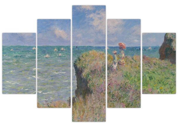 Obraz - Claude Monet, Cliff Walk at Pourville, reprodukcia (150x105 cm)