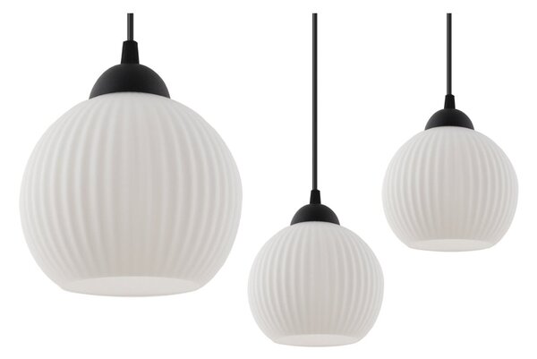 Závesné svietidlo Riffle Round Spider, 2x biele sklenené tienidlo, b