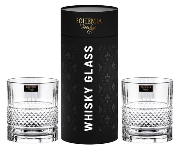 BOHEMIA PRESTIGE ELEGANTE POHÁR NA WHISKY V TUBE 320ML SADA 2KS