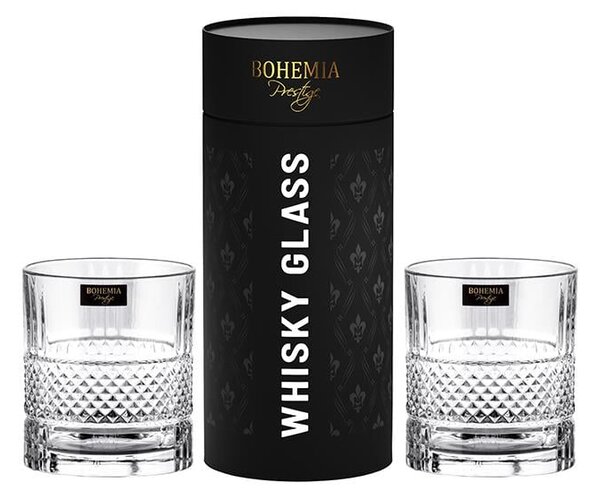 BOHEMIA PRESTIGE ELEGANTE POHÁR NA WHISKY V TUBE 320ML SADA 2KS
