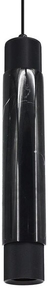 Závesné svietidlo Marble, 1x mramorové/čierne kovové tienidlo, b