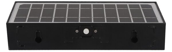 Exteriérové solárne nástenné LED svietidlo Brick, 1x LED 6w, čierna, pohybový senzor