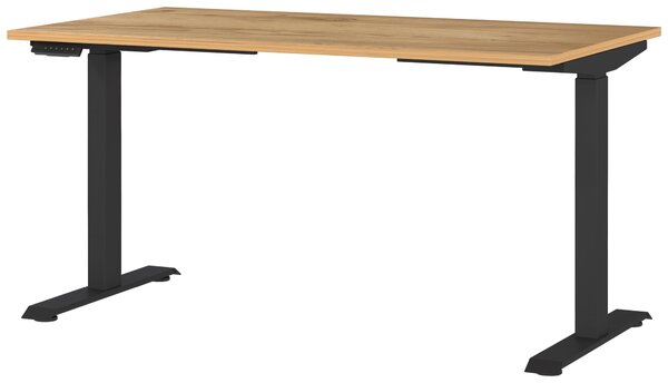 PÍSACÍ STÔL, čierna, farba duba, 140/80/72-118 cm Novel - Kancelárske stoly