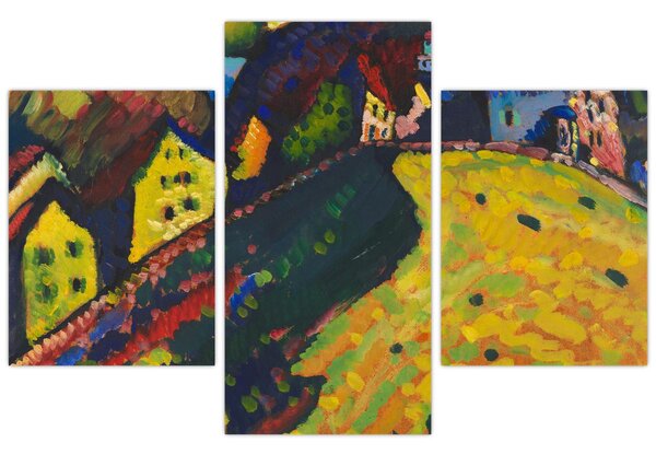 Obraz - Vasily Kandinsky, Houses at Murnau, reprodukcia (90x60 cm)