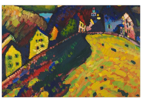 Obraz - Vasily Kandinsky, Houses at Murnau, reprodukcia (90x60 cm)