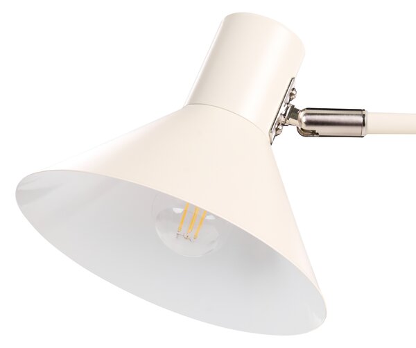 Stolná lampa krémová biela kovová 51 cm kužeľovité tienidlo nočná lampa moderný industriálny štýl spálňa obývacia izba kancelária