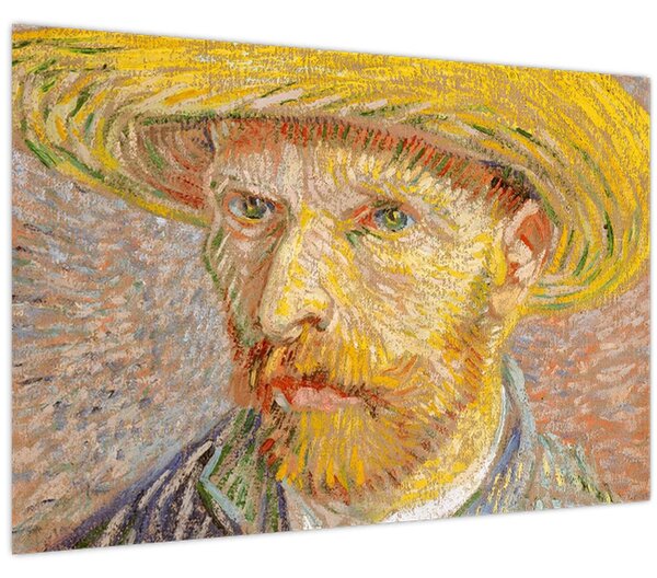 Obraz - Vincent van Gogh, Self-Portrait with a Straw Hat (The Potato Peeler), reprodukcia (90x60 cm)