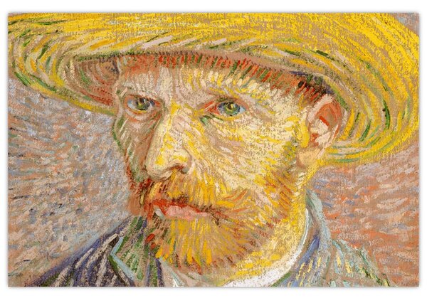 Obraz - Vincent van Gogh, Self-Portrait with a Straw Hat (The Potato Peeler), reprodukcia (90x60 cm)