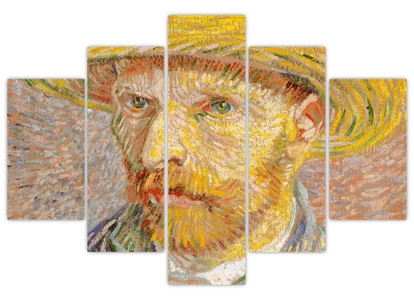 Obraz - Vincent van Gogh, Self-Portrait with a Straw Hat (The Potato Peeler), reprodukcia (150x105 cm)
