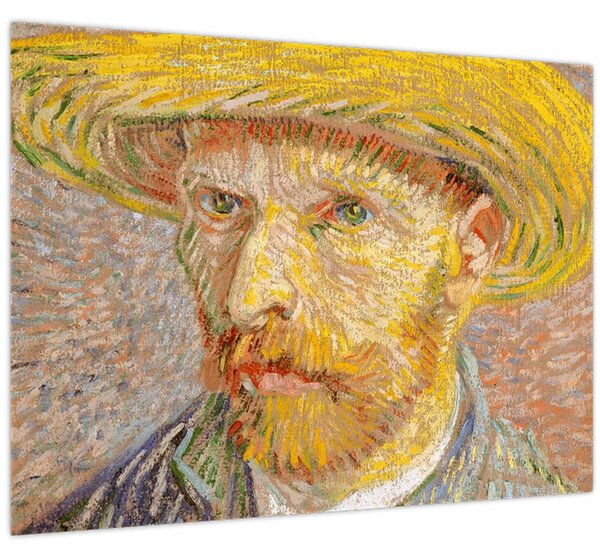 Obraz - Vincent van Gogh, Self-Portrait with a Straw Hat (The Potato Peeler), reprodukcia (70x50 cm)