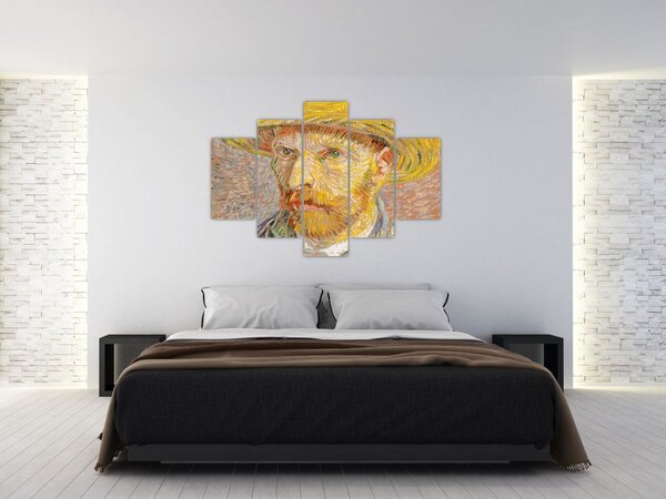 Obraz - Vincent van Gogh, Self-Portrait with a Straw Hat (The Potato Peeler), reprodukcia (150x105 cm)