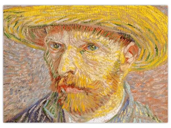 Obraz - Vincent van Gogh, Self-Portrait with a Straw Hat (The Potato Peeler), reprodukcia (70x50 cm)