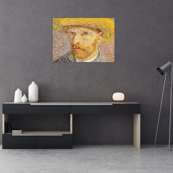 Obraz - Vincent van Gogh, Self-Portrait with a Straw Hat (The Potato Peeler), reprodukcia (70x50 cm)