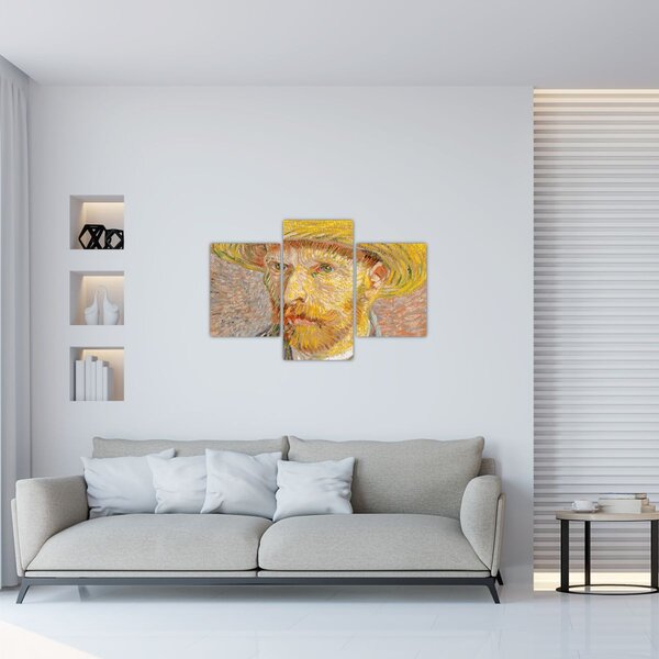 Obraz - Vincent van Gogh, Self-Portrait with a Straw Hat (The Potato Peeler), reprodukcia (90x60 cm)