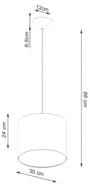 Závesné svietidlo Nova, 1x biele textilné tienidlo, (fi 30 cm)
