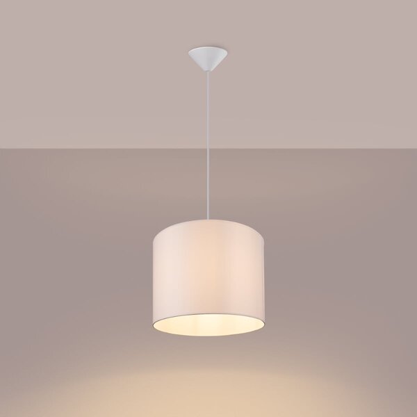 Závesné svietidlo Nova, 1x biele textilné tienidlo, (fi 30 cm)