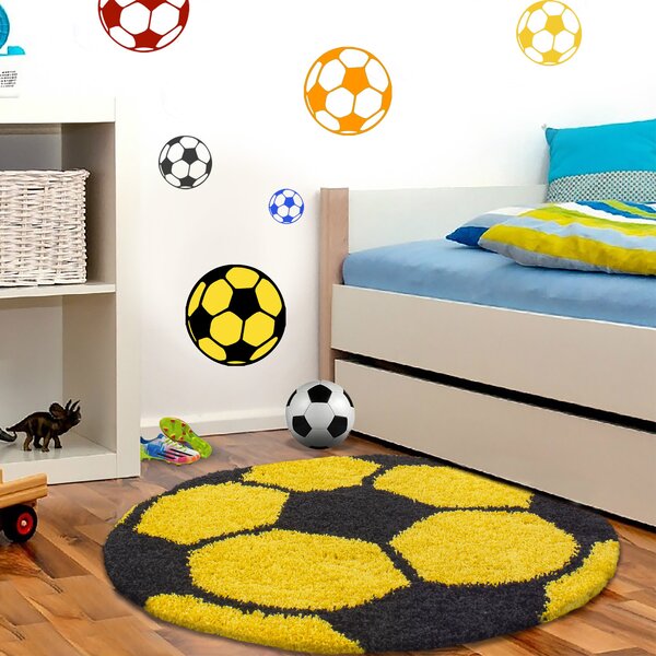 Ayyildiz, Kusový koberec Fun 6001 yellow, 100x100 (priemer) kruh, žltá, detská izba