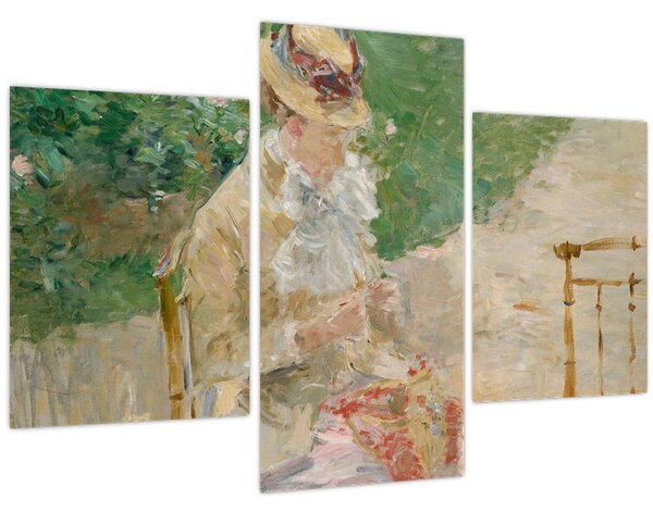Obraz - Berthe Morisot, Young Woman Knitting, reprodukcia (90x60 cm)