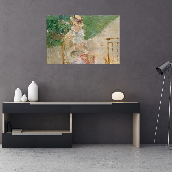 Obraz - Berthe Morisot, Young Woman Knitting, reprodukcia (90x60 cm)