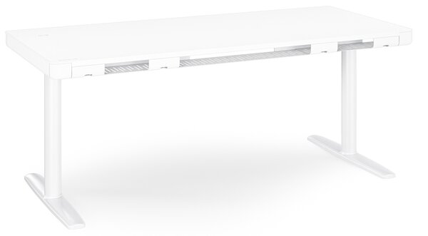 Elektrický písací stôl sit-stand so zásuvkou a bezdrôtovou nabíjačkou Qi biely, 1600 mm: ELLIS