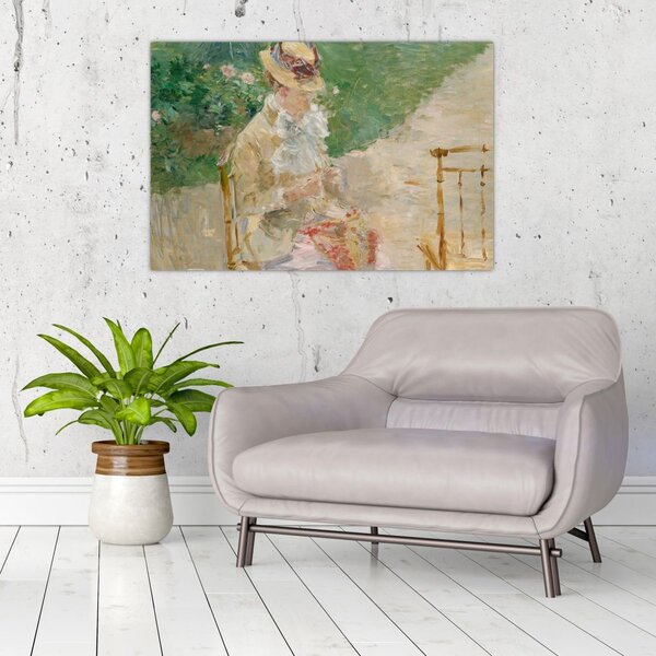 Obraz - Berthe Morisot, Young Woman Knitting, reprodukcia (90x60 cm)