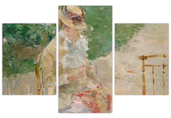 Obraz - Berthe Morisot, Young Woman Knitting, reprodukcia (90x60 cm)
