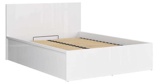NovýNábytok.sk Manželská posteľ 140 cm BRW Tetrix 8 (lesk biely) (s roštom) (s úl. priestorom). Vlastná spoľahlivá doprava až k Vám domov. 1098488