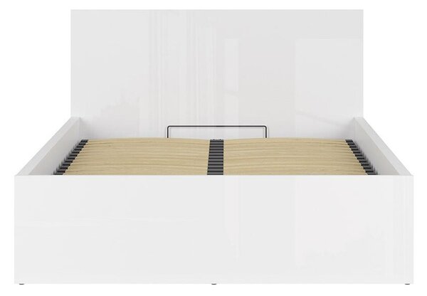 NovýNábytok.sk Manželská posteľ 140 cm BRW Tetrix 8 (lesk biely) (s roštom) (s úl. priestorom). Vlastná spoľahlivá doprava až k Vám domov. 1098488