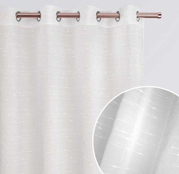 Elegantná biela záclona s uzlíčkovými pásikmi 140 x 280 cm