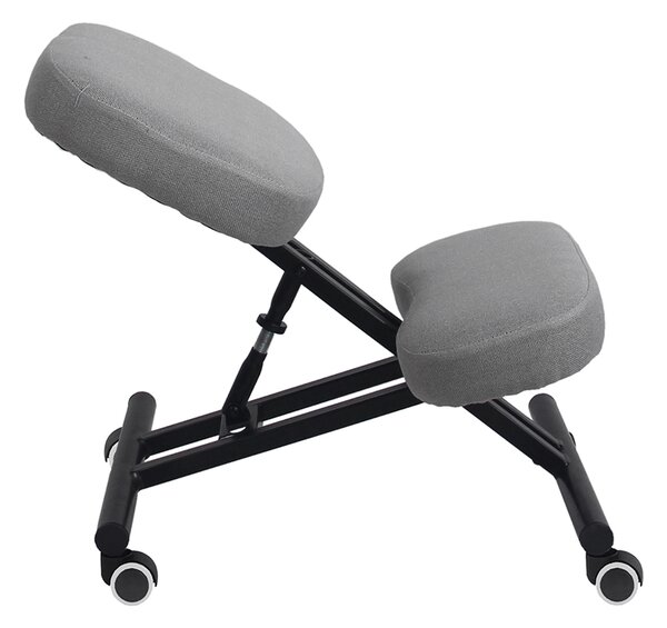 Ergonomická kľakačka na kolieskach Kilian - svetlosivá / čierna