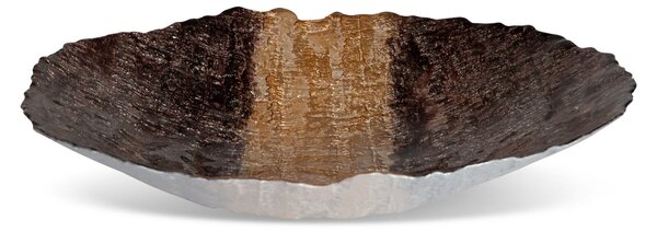 DEKORAČNÝ SKLENENÝ TANIER DEMI (02) (FI) 39X8 CM HNEDÁ