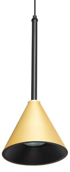 Závesné svietidlo Cone, 1x zlaté/čierne kovové tienidlo, b
